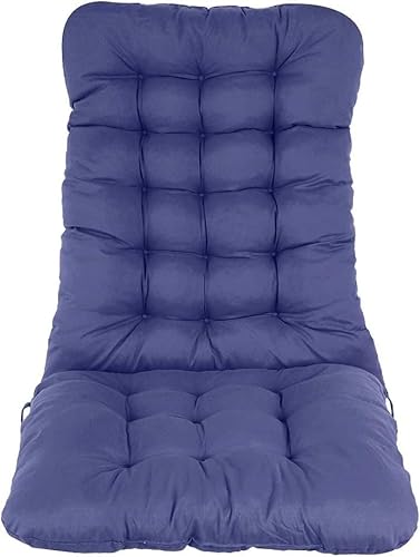 Sutowe - Cojines de silla con respaldo alto, 120 x 50 cm, silla de patio gruesa, cojín de asiento de silla para exterior, interior, cojín espesar para casa, oficina, jardín (azul)