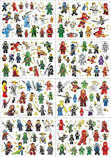 8 Sheets Temporary Tattoo Stickers for Fans, 96 PCS Anime Birthday Party Supplies Favors Stickers for Classroom School Prize Fans Carnival