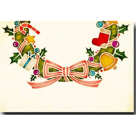 Amazon クリスマスポストカード クリスマスリース 和風クリスマス 絵葉書 ポストカード 絵柄付はがき 文房具 オフィス用品