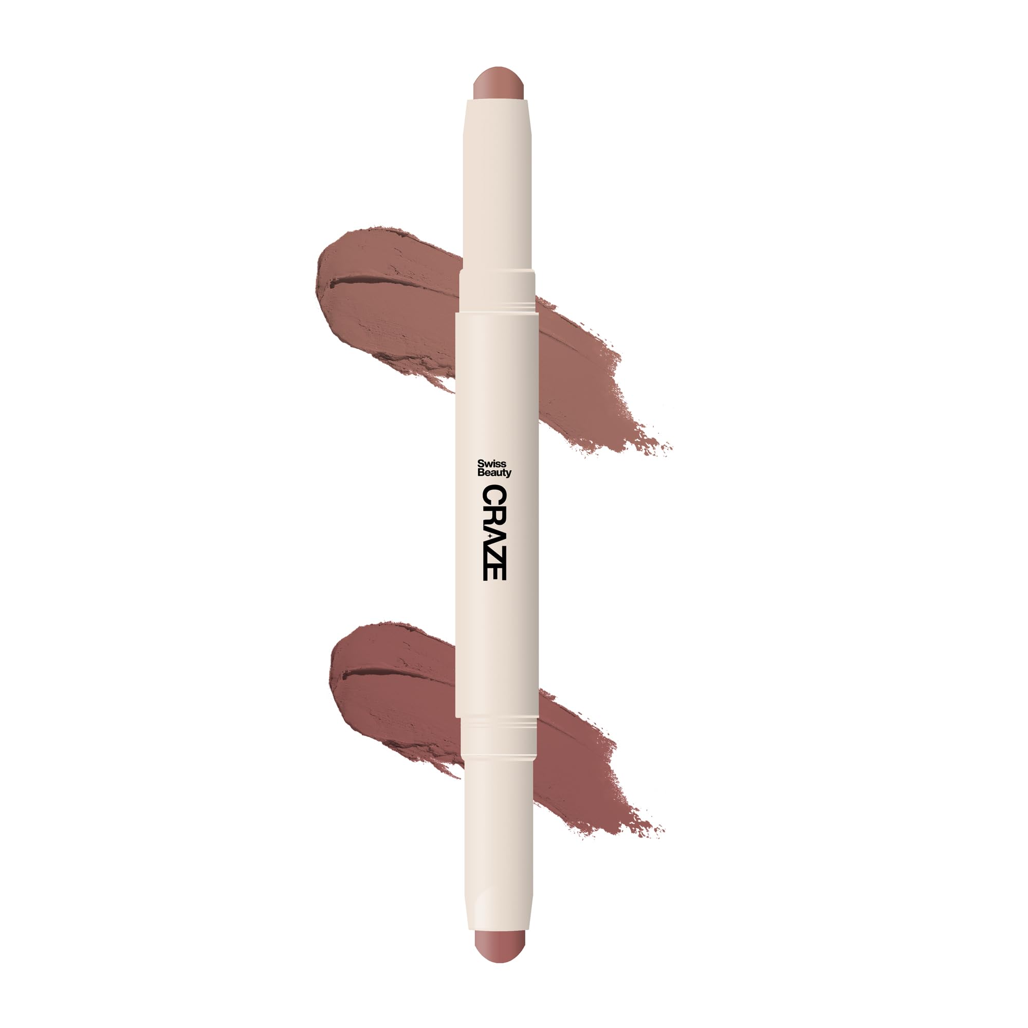 Craze Duo Non transferable Lipstick | 2-in-1 Long lasting Lip Colours with Satin Matte Finish | Shade- Ultimate Nude, 2g