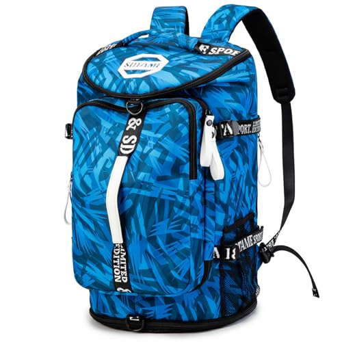 Image of Gym Duffle Bag Backpack,4‑Way Waterproof with Shoe Compartment Travel Hiking Laptop