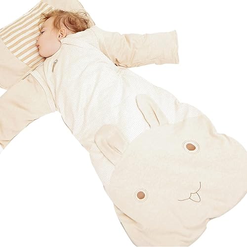 Saco de dormir unisex con cremallera de 3 vías para bebé, 100% algodón, TOG 1.5