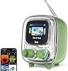 Divoom Tiivoo-2 altavoz Bluetooth portátil con radio FM, altavoz inalámbrico retro mini pequeño y lindo de arte en píxeles, decoración vintage adecuada para fiestas, oficina, escritorio, hogar, dormitorio, cocina, verde, rosa, crema 4