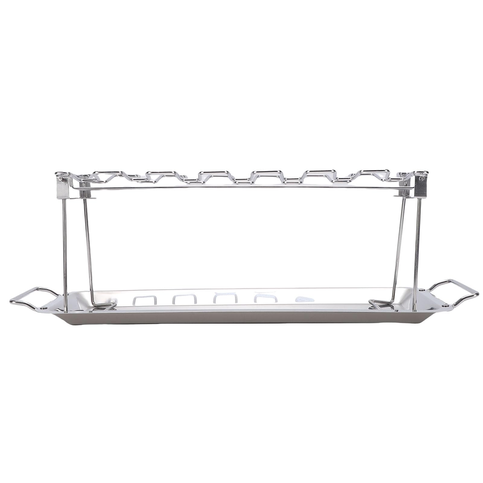 Griglia pieghevole in acciaio inox per cosce di pollo, per arrostire succose su forni, griglie, affumicatore, facile da pulire, supporto per bacchette per barbecue