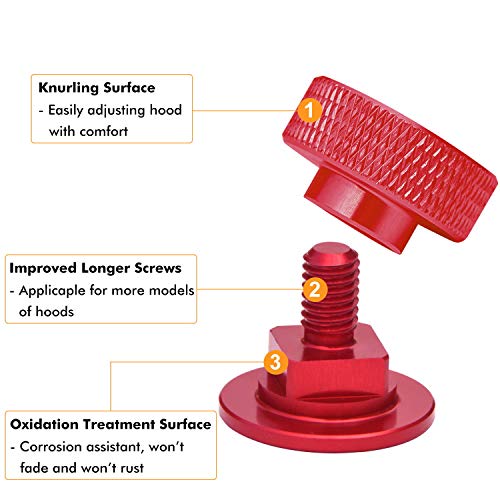Image of Welding Hood Fasteners Pipeliner Headgear Replacement Parts Helmet Accessories Aluminum Longer Screws(Knurled-Red)