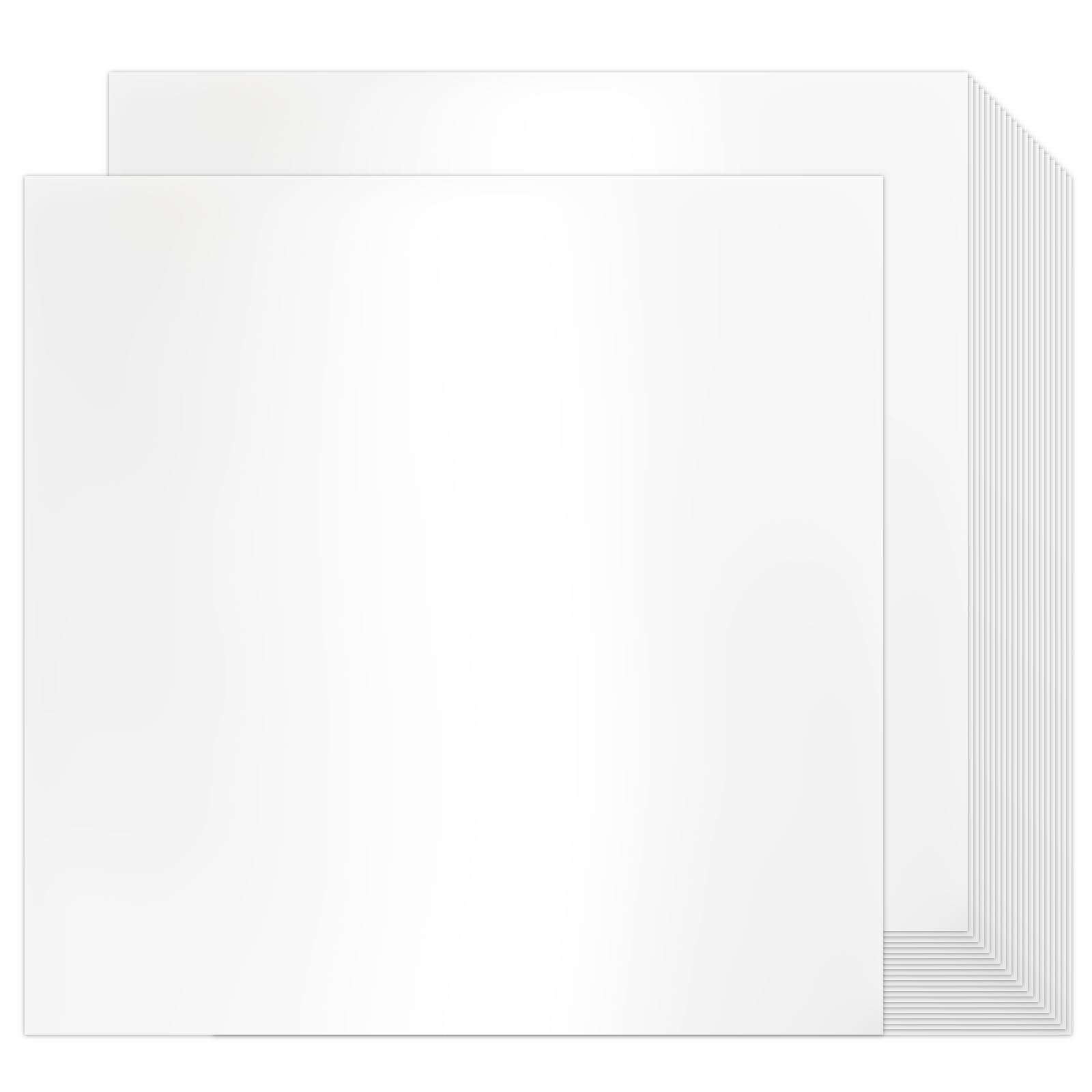 Goefun - Cartulina blanca brillante de 12 x 12 pulgadas, papel brillante para impresora, 80 libras, papel metálico perlado para Cricut, invitaciones y tarjetas, paquete de 100