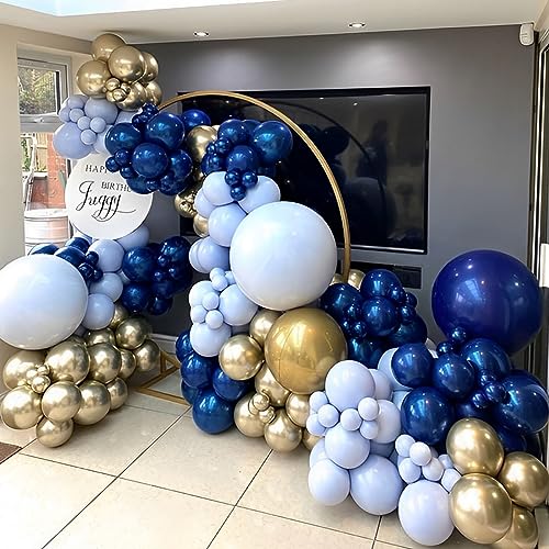 Image of Voircoloria 110pcs Navy Blue Balloons 12inch Dark Blue Latex Party Balloons for Graduation, Wedding, Birthday, Baby Shower, Gender Reveal, Anniversary Party Decorations