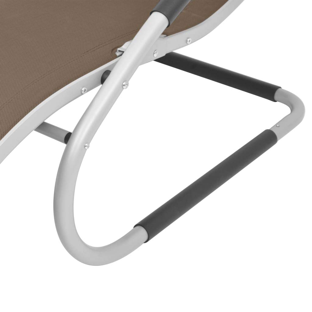 Leżak z poduszkami z aluminium i tekstylenu w kolorze taupe, do ogrodu, na taras i basen, regulowany, odporny na warunki atmosferyczne, ergonomiczny, składany, trwały, łatwy w montażu