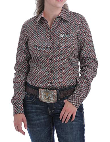 Cinch Women's Print Pattern Long Sleeve Western Shirt Brown Small