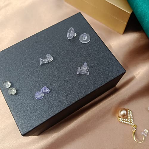 500 Pcs Rubber Earring Backs, 5 Styles Silicone Earring Backs Kit For Studs Hook Wire Earrings, Clear Soft Earring Backings Stoppers Covers, Hypoallergenic Safety Pierced Earring Backs Replacements #TOP2