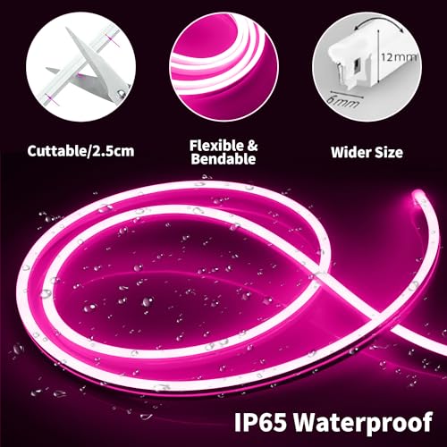 Tira de LED Neon Rosa iNextStation con Adaptador 12V 3A miniatura 2