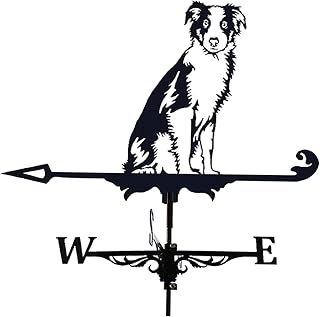 Metal Weathervane Outdoor Stainless Steel Weather Vane Yard Wind Vane Direction Wind Speed Direction Indicator for Farm Yard Garden Gazebo Decorations (Australian Shepherd)