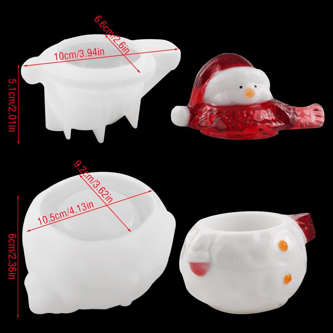 Snowman Jar Resin Molds with Lid Christmas Ornaments Silicone Molds Epoxy Resin Casting Mould for DIY Jewelry Storage Box Candy Container Candle Holder Home Decoration image 3
