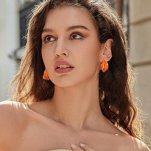 Gold Chunky Triple Hoop Earrings, Thick Three Open Hoop Earrings for Women Trendy Jewelry Gifts3