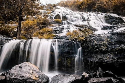 Affiche Mea Ya Cascade Thaïlande créez un espace zen 120x80cm