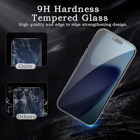 Image of [ 2+2 Pack Privacy Screen Protecor for iPhone Air Anti-Spy Shatterproof Tempered Glass with Camera Lens Tempered Glass 9H Hardness Bubble Free Anti-Glare Case Friendly
