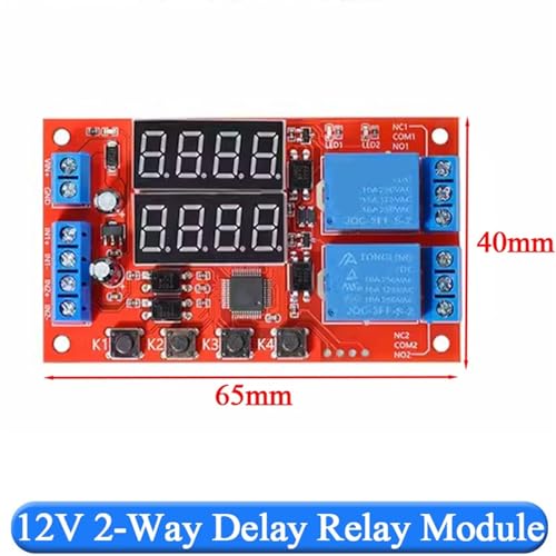 Relé de retardo LED digital para domótica y control de luces 12V 2