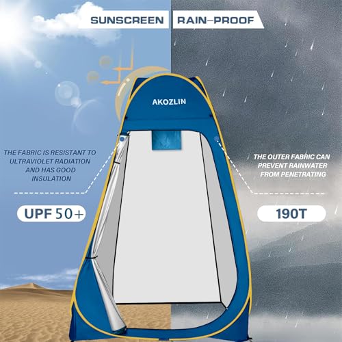 Image of AKOZLIN Portable Pop Up Shower Tent Instant Privacy Dressing Changing Shelter Outdoor Shower Room Camp Toilet Tent 74.8 inch High