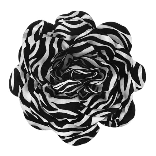 Image of M METERXITY Extra Large Rose Flower Brooches, Lapel Pins Dainty Satin Fabric Big Camellia Oversized Brooch Pin