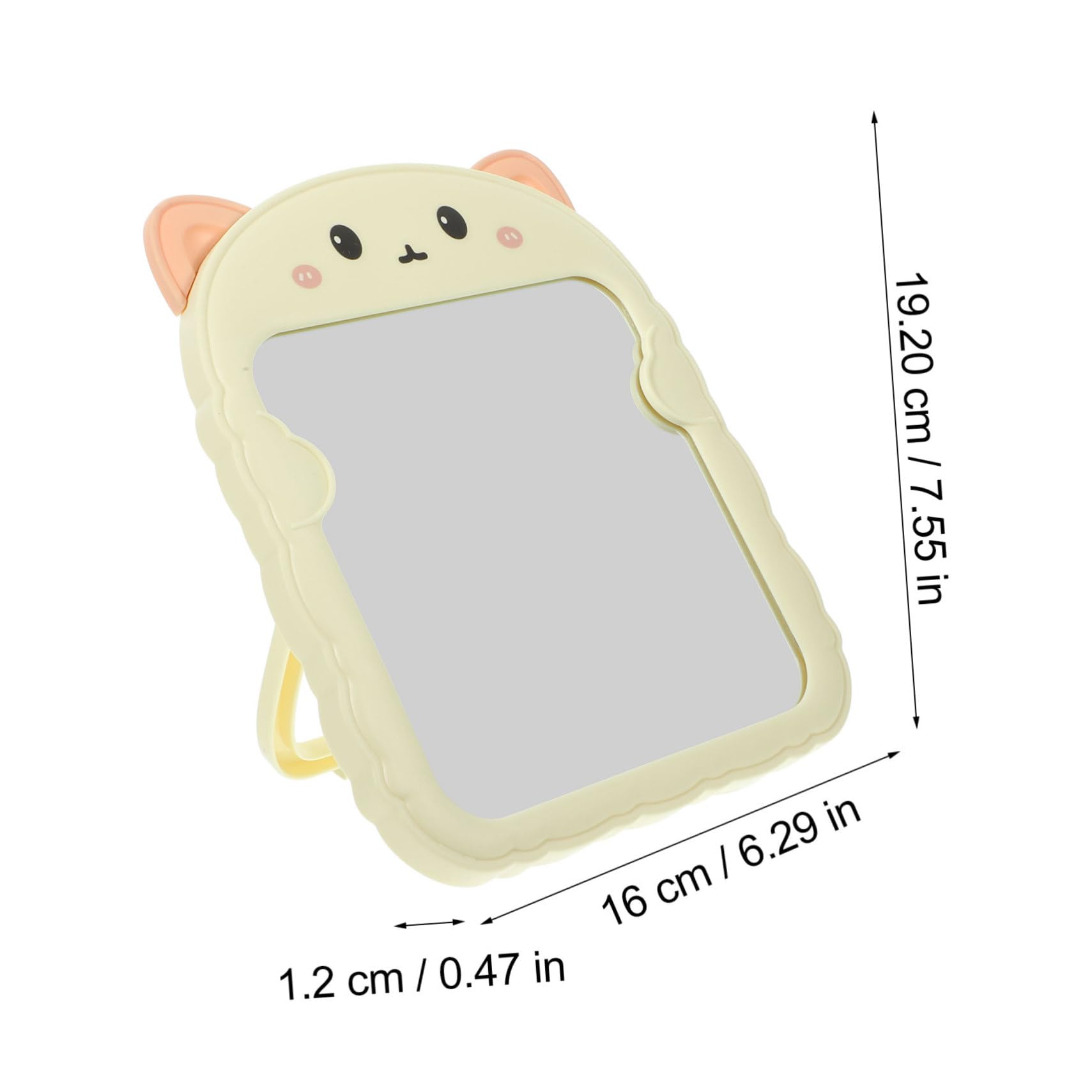 OUNONA Cute Cat Ear Folding Makeup Mirror with Stable Stand Desktop Vanity Mirror for Women for Makeup Shaving and Skin Care Fashionable and Stylish Design for Home Use