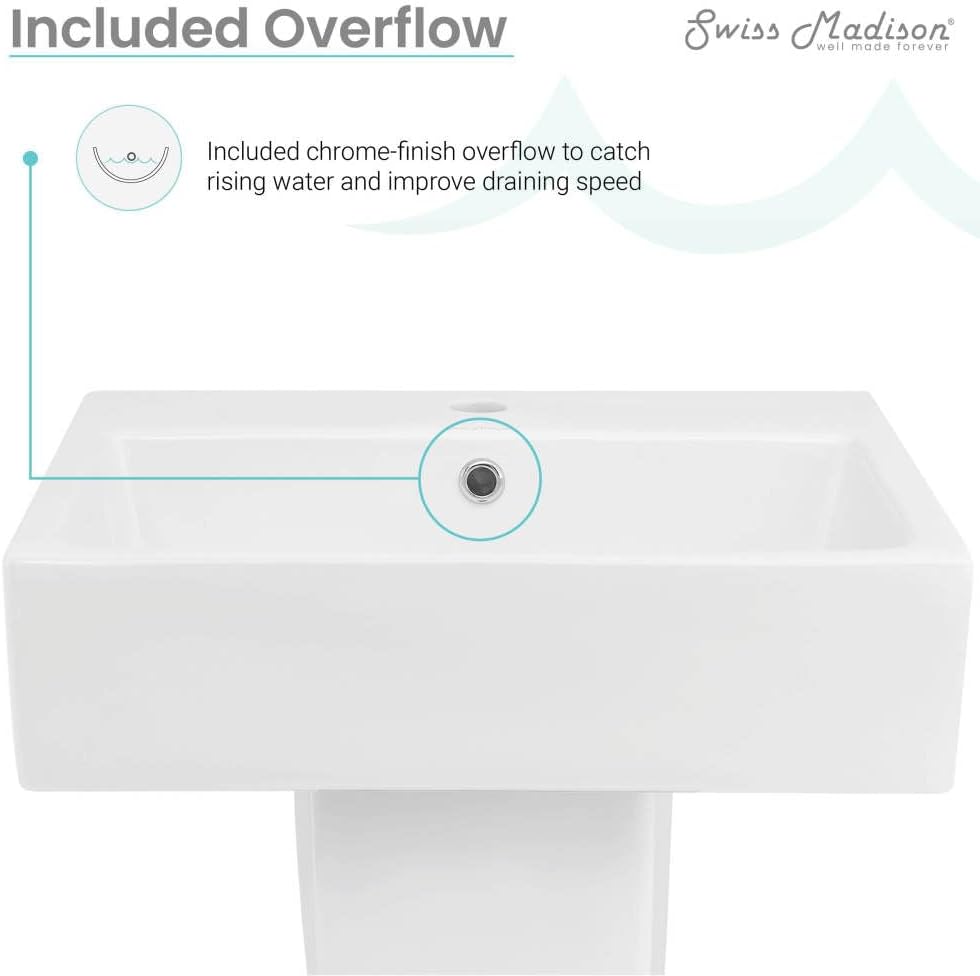 White Ceramic 21" Wall-Mount Bathroom Sink