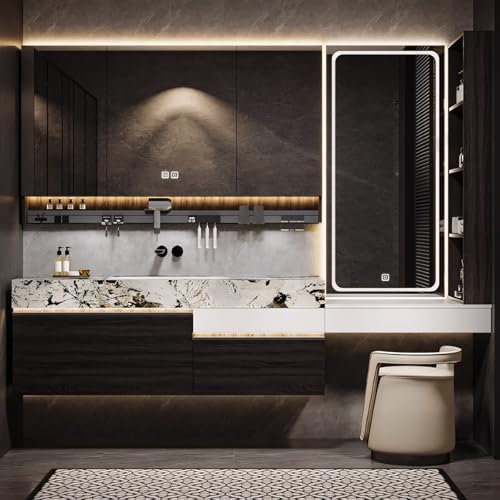 Floating Modern Bathroom Vanity Set Includes & LED Smart Defog