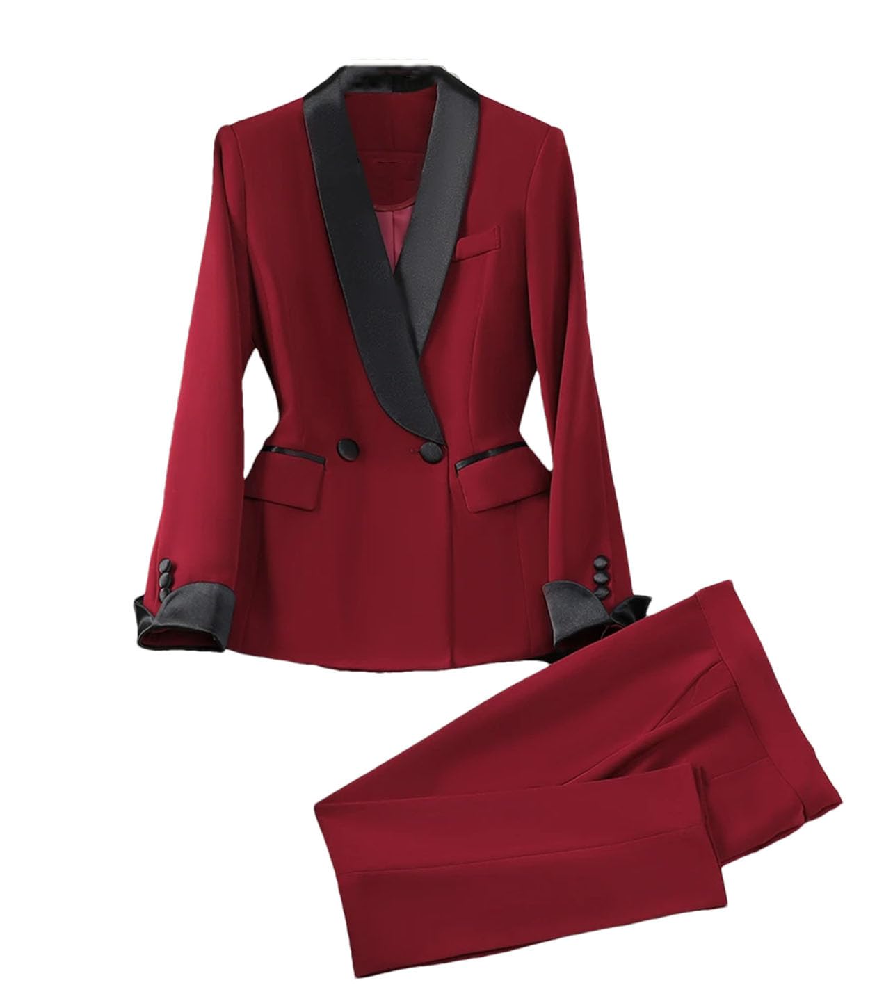Elegante traje de pantalón para mujer, ropa de trabajo, oficina, negocios, conjunto de 2 piezas, chaqueta formal y pantalones