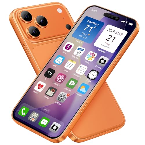 Perusha Affichage Téléphone Jouet en Métal Fausse Réplique Non Fonctionnelle 1:1 Téléphone pour Phone 17 Pro Téléphone Jouet Fausse, 17 pro Écran Couleur Orange