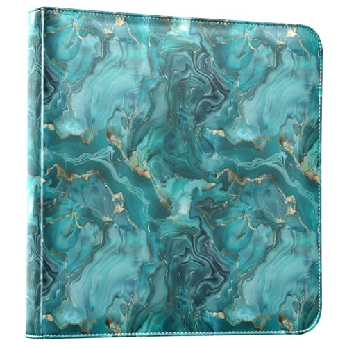 Álbum de fotos ALAZA color multicolor con cubierta de cuero sintético, diseño de tres anillos y páginas autoadhesivas para bodas, viajes y recuerdos familiares miniatura 1