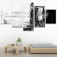 SIGNWIN 5 Panel Canvas Wall Art Modern Art Contemporary Digital Art Dramatic Geometric Multicolor Patterns for Home Decorations Ready to Hang - 60