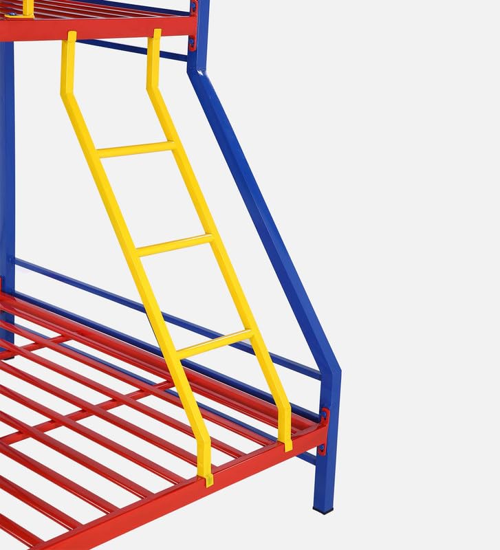 Image of Twin Over Twin Metal Bunk Bed | Double Decker Cot for Kids Room | Bed Without Storage for Kids & Adult | Space-Saving | Metal Bunker Cot (Mattress Not Included)