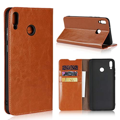 Copmob Funda Huawei Honor 8X MAX,Premium Flip Billetera Funda de Cuero,[Función de Soporte][3 Ranura para Tarjeta][TPU a Prueba de Golpes],Carcasa Huawei Honor 8X MAX - Marrón Claro