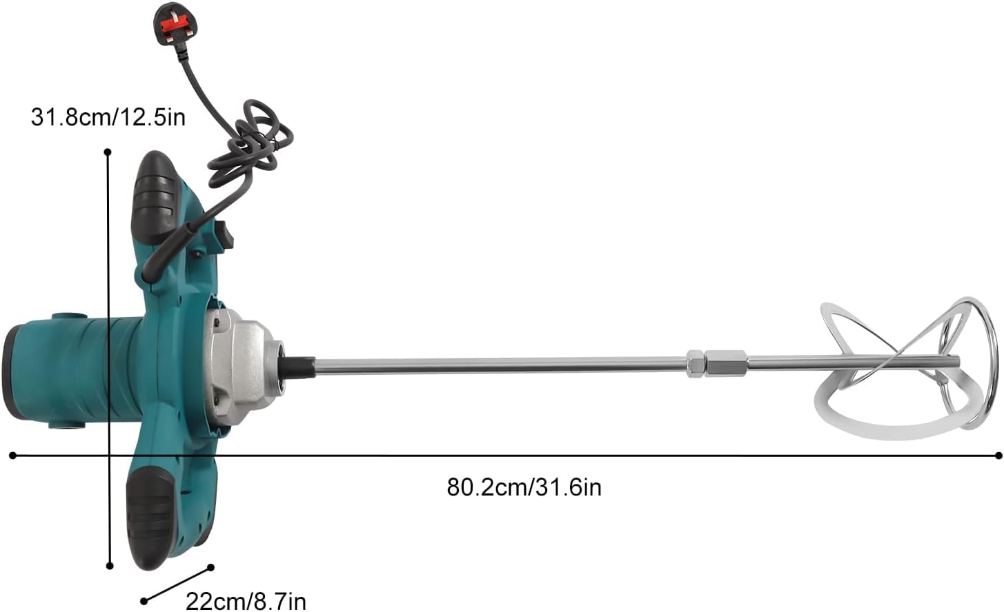 Miscelatore Elettrico, 2100W con Motore in Rame Puro, 6 velocità Regolabili per Calcestruzzo, Malta, Vernice e Intonaco, Design Portatile con Manico Ergonomico ed Asta Sganciabile Rapida,Green
