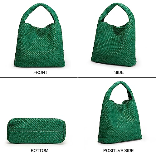 Image of Queenoris Fashion Hobo Bags for Women Top-handle Shoulder Bag Vegan Leather Purses Soft Summer Tote Bag | WOVEN