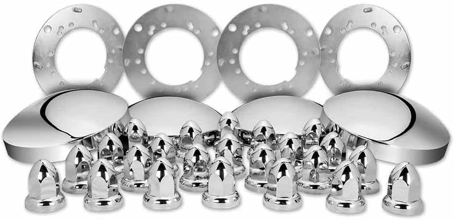 Trux THUB-C6 Wheel Accessories Hub Cap Kit, Stainless Steel, for Trailers