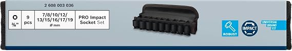 Bosch Pro 3/8 7-19 mm Havalı Lokma Takımı 9 Prç 2608003036