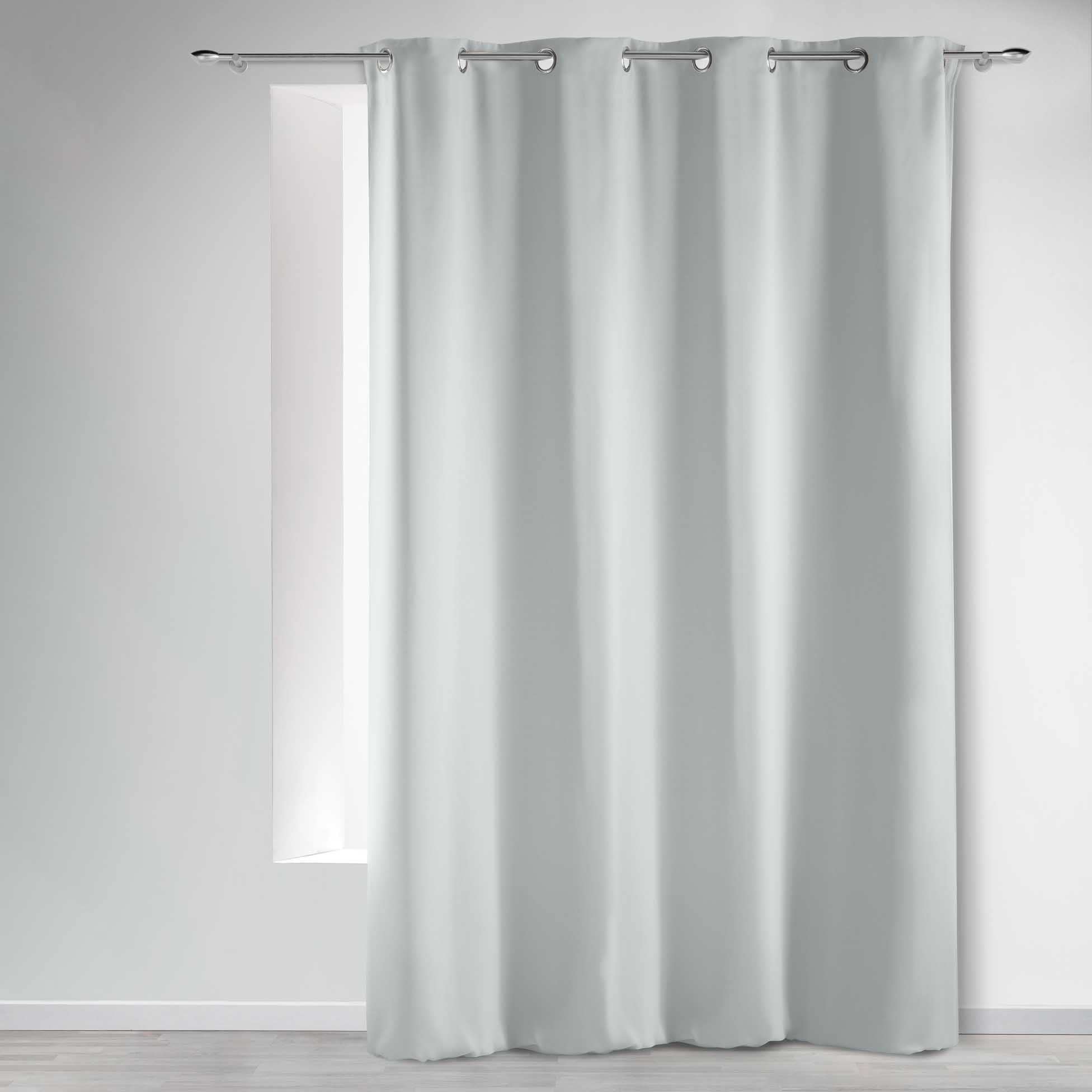 Douceur d'Intérieur, Eyelet Curtains 135 x 280 cm Opaque Snow Covered