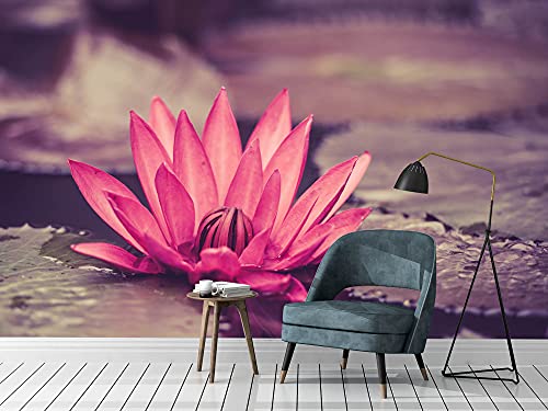 Fotomural Vinilo Pared Zen Flor de Loto efecto vintage | Fotomurales pared | Fotomural Decorativo | Vinilo Decorativo |...