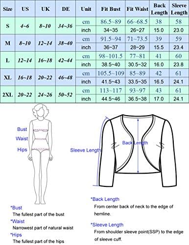 Belle Poque Women Elegant Formal Sequined Long Sleeve Evening Party Shrug Bolero GF570