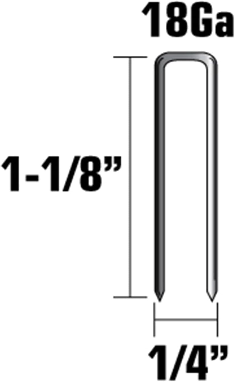 Metabo HPT Finish Staples, 1/4" x 1-1/8", 18 Gauge, Electro Galvanized, For N3804AB3, 5000 Count (11104SHPT)