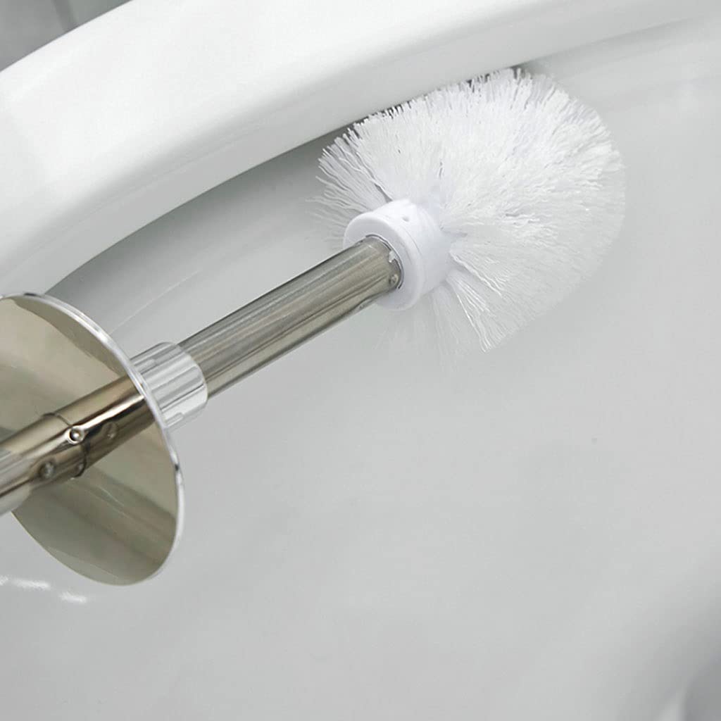 Cepillo limpiador de inodoro y soporte, juego de soporte para cepillo de inodoro de baño con tapa de acero inoxidable, kit de limpieza para cepillo de inodoro para baño (C) (A)