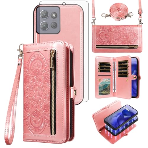 Coque Motorola Moto G Power 5G 2025 portefeuille fermeture éclair porte-cartes