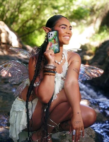 Image of Wildflower Cases - Compatible with iPhone 16 | Protective Black Bumper, 4ft Drop Certified, Women Owned Small Business | Green Forest Aesthetic | Taylor Giavasis Collab - Fairies and Mermaids