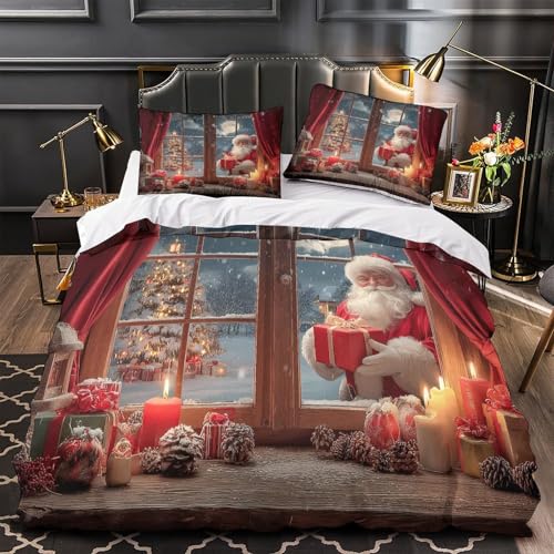 Housse de couette sapins de Noël parure de lit 3D de qualité supérieure