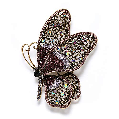 Image of Variety Styles Butterfly Brooch - Multi-Color Rhinestone Crystal Brooch Pin Cute Butterfly Shape Corsages Brooches Decoration Gift for Women