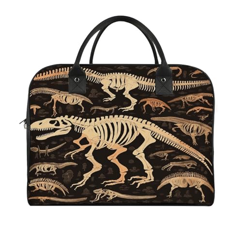 Bolso bandolera de nylon con estampado de esqueleto de dinosaurio miniatura 3