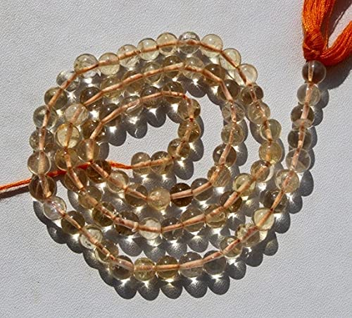 Perles de citrine naturelles de 5mm rondes et lisses pour la création de bijoux DIY
