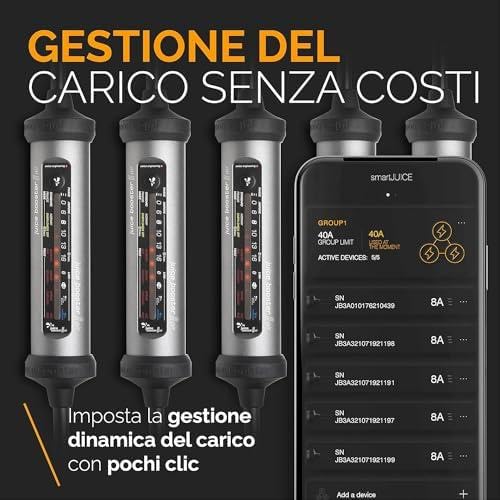 Juice Booster 3 Air Basic Set, Mobile Wallbox 11kW con App, Caricabatterie Auto Elettrica con Cavo Ricarica Auto Elettrica Tipo 2, Include Adattatore CEE16 Rosso 3 Fasi + EU Schuko