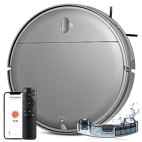 MAMNV Robot Vacuum and Mop Combo, WiFi/App/Alexa, Robotic Vacuum Cleaner with Schedule, 2 in 1 Mopping Robot Vacuum with 230ML Water Tank, Self-Charging, Slim, Ideal for Hard Floor, Pet Hair, Carpet MAMNV Robot Vacuum and Mop Combo, WiFi/App/Alexa, Robotic Vacuum Cleaner with Schedule, 2 in 1 Mopping Robot Vacuum with 230ML Water Tank, Self-Charging, Slim, Ideal for Hard Floor, Pet Hair, Carpet