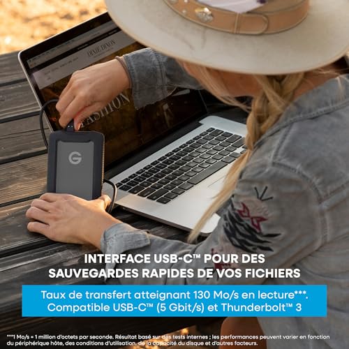 HDD portable USB-C 2 To SanDisk Professional antichoc Thunderbolt 3 - 5